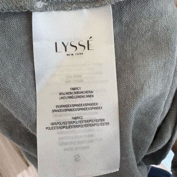 Lysse New York Women's V-Neck Linen Blend Long Sleeve Gray T-Shirt Size S - Picture 4 of 5